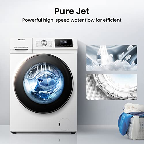 ThecooziHouse A Freestanding RPM Rating – Washing KG Machine Steam Wash Programs Washing White 10 Durable WFQA1014EVJM Inverter Quick 15 Wash Load Hisense Front 1400 Energy